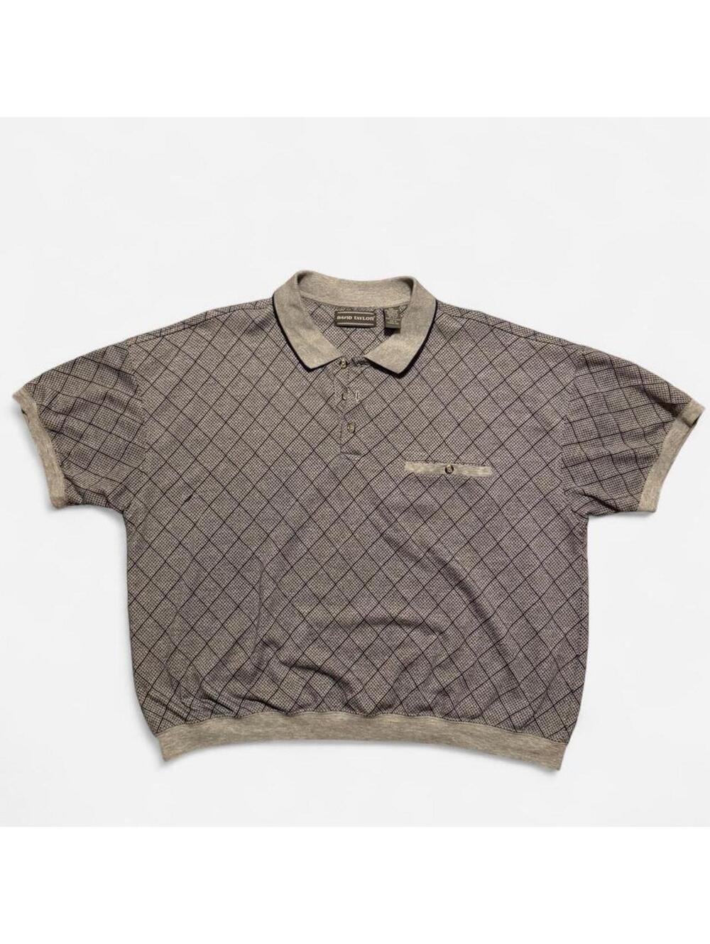 David Taylor vintage polo Men's Blue and Grey Polo-shirt